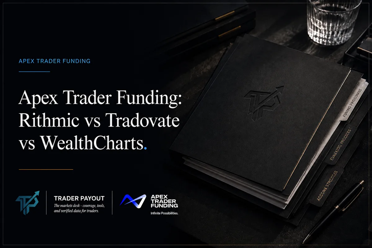 Apex Trader Funding Rithmic vs Tradovate vs WealthCharts comparison