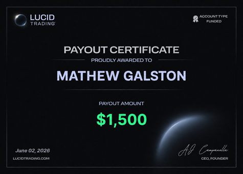 Verified prop firm payout certificate