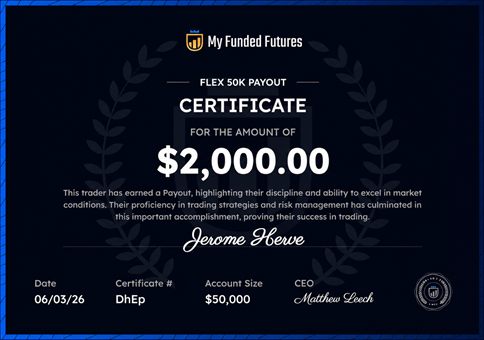 Verified prop firm payout certificate