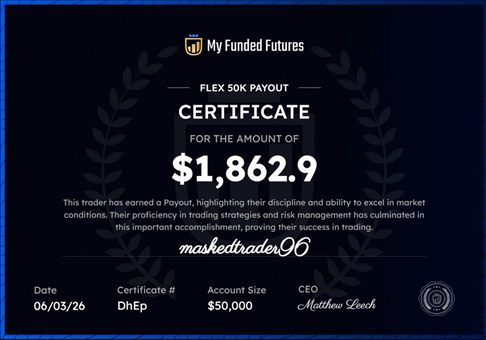 Verified prop firm payout certificate
