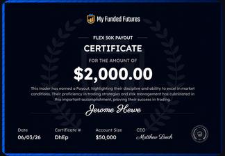 MFFU payout certificate
