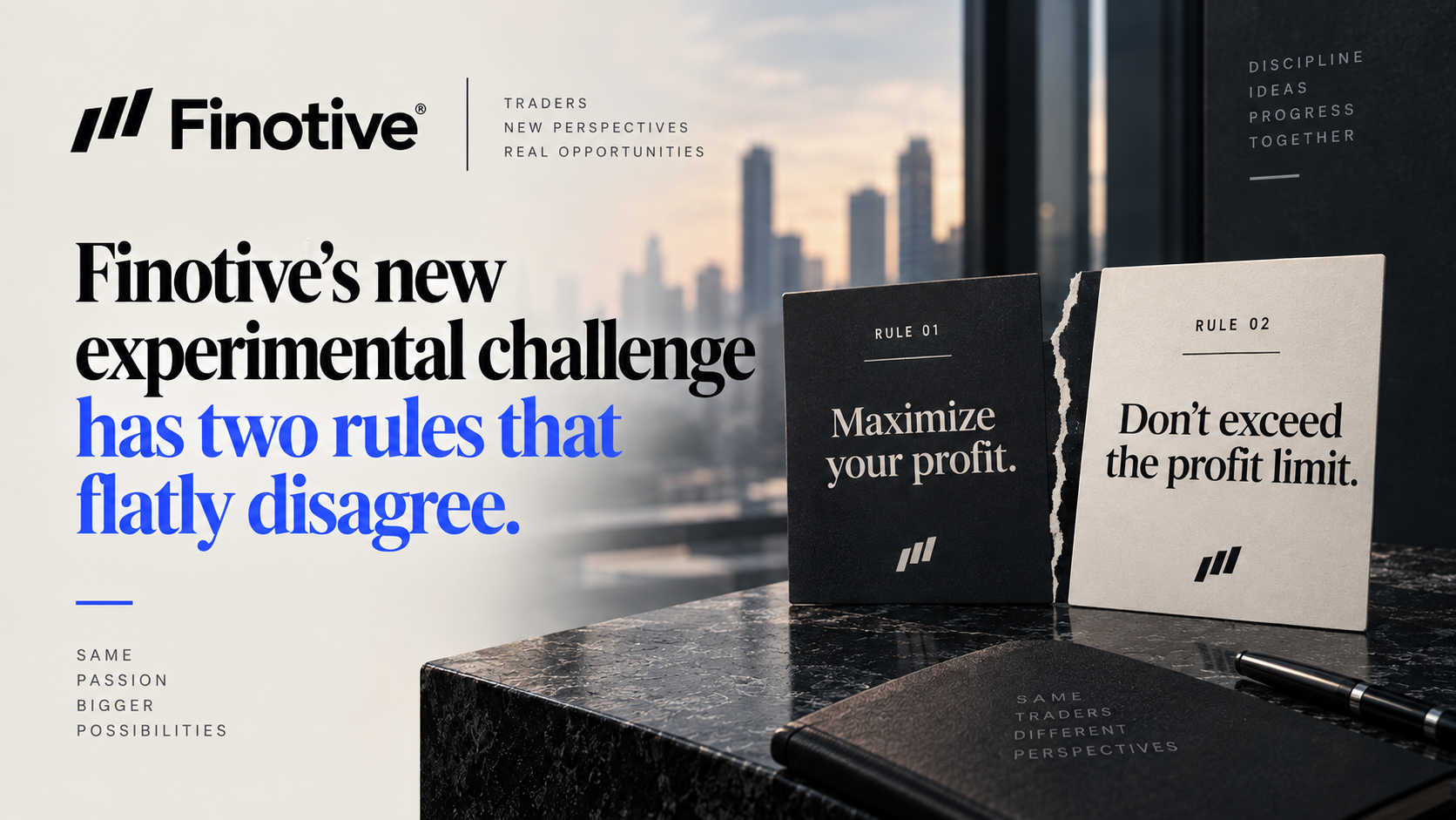 Illustration representing an experimental forex prop trading challenge.