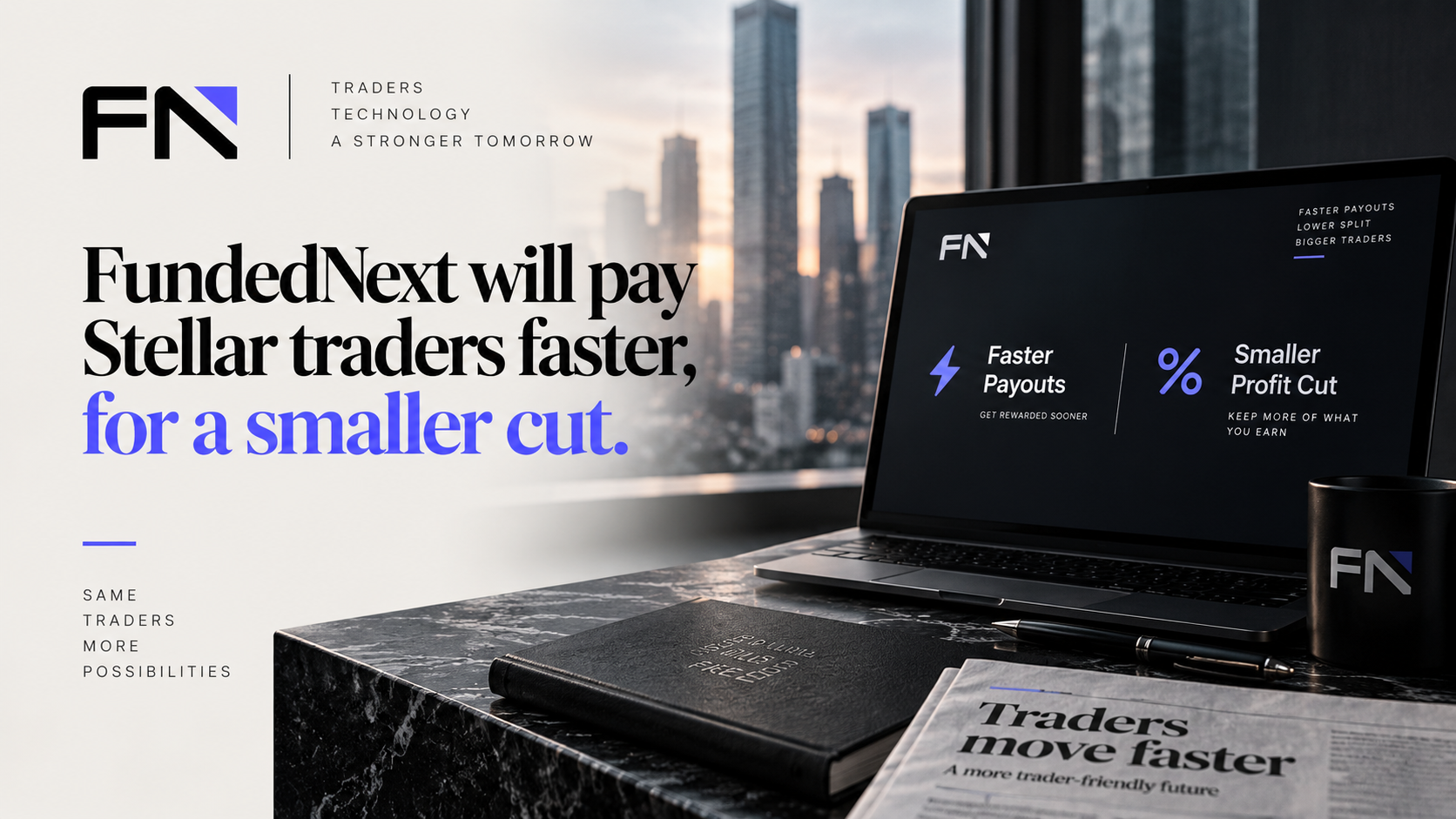 Illustration representing three different prop trading payout schedule options.