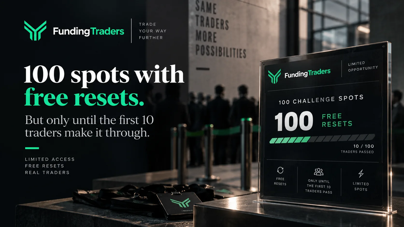Illustration representing a limited-edition trading challenge drop with a countdown.