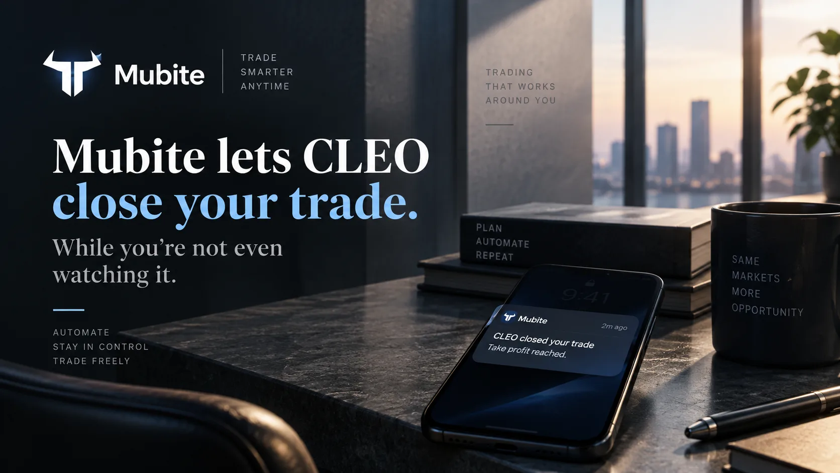 Illustration representing automated take profit and stop loss orders on a trading platform.