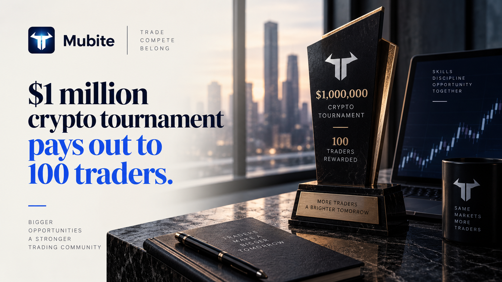 Illustration representing a cryptocurrency trading tournament leaderboard.